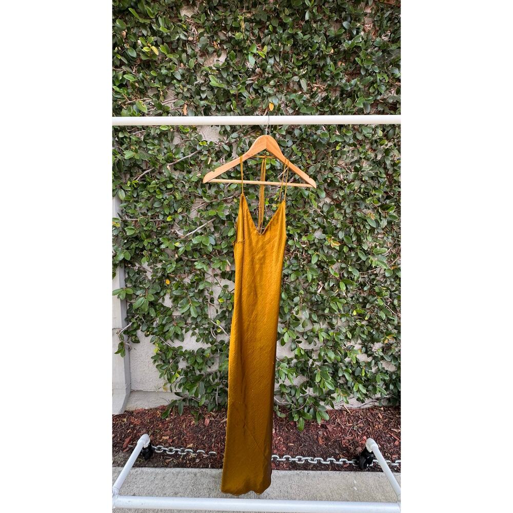 Victoria secret bronze satin slip dress